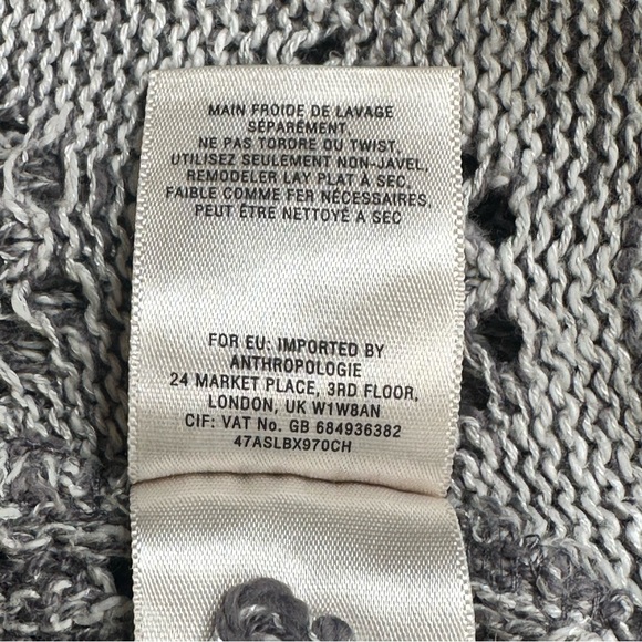 Anthropologie/Moth Open Front Waterfall Sweater Vest  Gray Draped - Picture 6 of 6